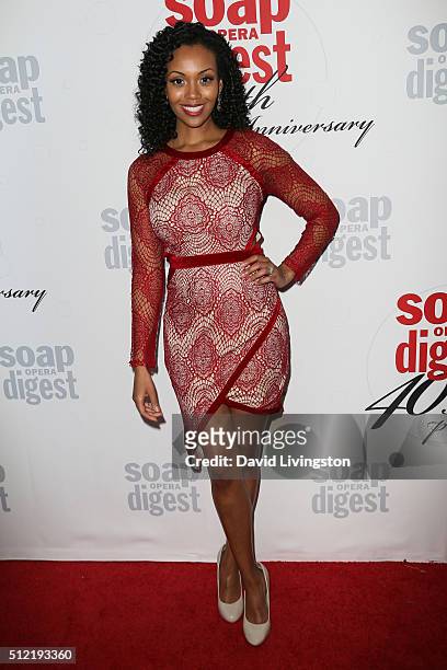 Actress Mishael Morgan arrives at the 40th Anniversary of the Soap Opera Digest at The Argyle on February 24, 2016 in Hollywood, California.