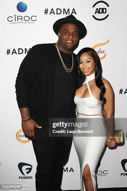 Player Glen Davis and guest attends the All Def Movie Awards - Arrivals at TCL Chinese 6 Theatres on February 24, 2016 in Hollywood, California.