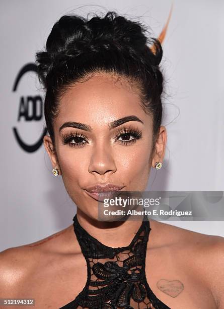 Actress/model Erica Mena attends the ALL Def Movie Awards at Lure Nightclub on February 24, 2016 in Hollywood, California.