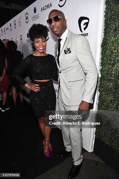 Shahidah Omar and actor J.B. Smoove attend the ALL Def Movie Awards at Lure Nightclub on February 24, 2016 in Hollywood, California.