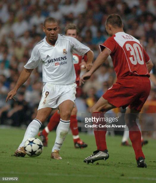 Ronaldo during the UEFA Champions League Qualifying match between Real Madrid and Wisla Krakow at The Bernabeu on August 25, 2004 in Madrid, Spain.