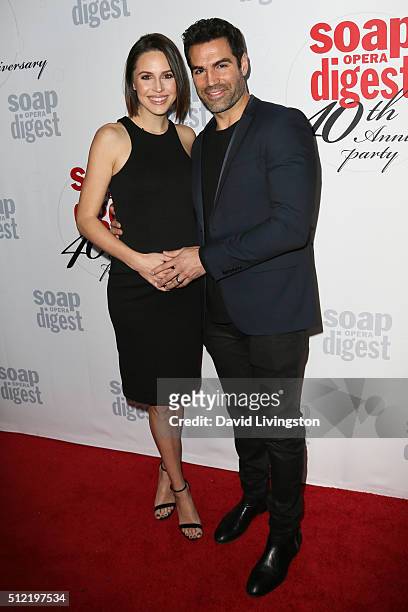 Kaitlin Riley and Jordi Vilasuso arrive at the 40th Anniversary of the Soap Opera Digest at The Argyle on February 24, 2016 in Hollywood, California.