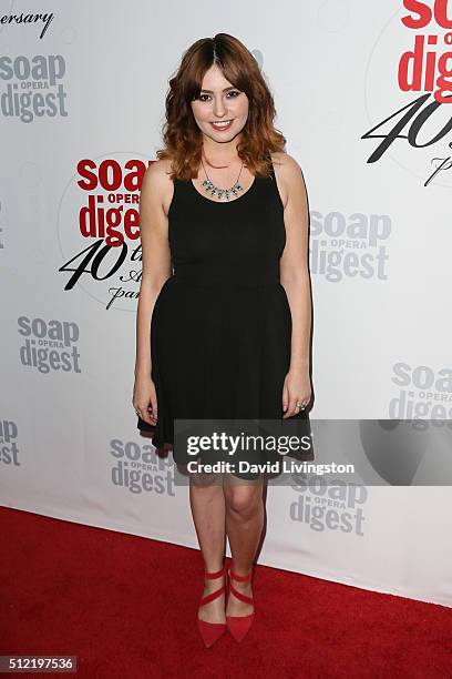 Actress Jillian Clare arrives at the 40th Anniversary of the Soap Opera Digest at The Argyle on February 24, 2016 in Hollywood, California.