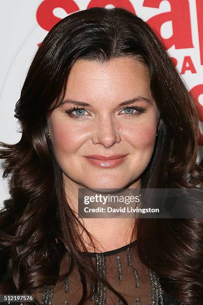Actress Heather Tom arrives at the 40th Anniversary of the Soap Opera Digest at The Argyle on February 24, 2016 in Hollywood, California.