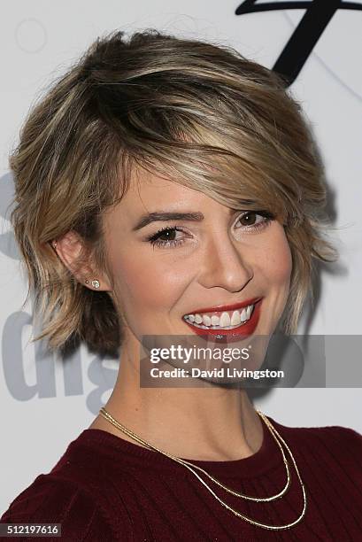 Actress Linsey Godfrey arrives at the 40th Anniversary of the Soap Opera Digest at The Argyle on February 24, 2016 in Hollywood, California.