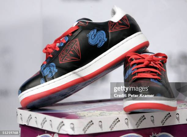 Pair of shoes at the press conference to announce the launch of the Billionare Boys Club apparel line and Ice Cream footwear collection August 25,...