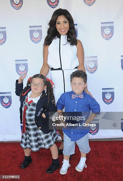 Actress/singer/host Bettina Bush, daughter Cassie Bush and son Jesse Bush at the Opening and Dedication Of The Charles V. Bush Library held at Carden...