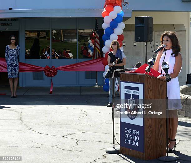 Actress/singer/host Bettina Bush at the Opening and Dedication Of The Charles V. Bush Library held at Carden Conejo School on February 24, 2016 in...