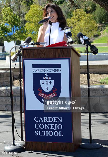 Actress/singer/host Bettina Bush at the Opening and Dedication Of The Charles V. Bush Library held at Carden Conejo School on February 24, 2016 in...