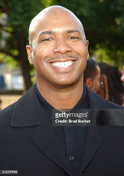 Guest arrives at the National Black Sports and Entertainment Hall of Fame at Aaron Davis Hall on August 25, 2004 in New York City.