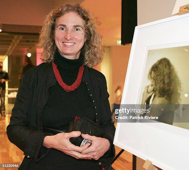 Wife of former Australian Prime Minister Paul Keating, Annita Keating van Lersel, poses at the Art Gallery of New South Wales poses in front of the...