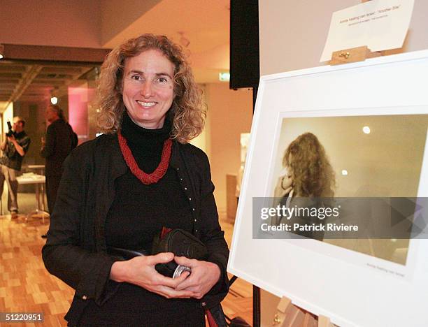 Wife of former Australian Prime Minister Paul Keating, Annita Keating van Lersel, poses at the Art Gallery of New South Wales poses in front of the...