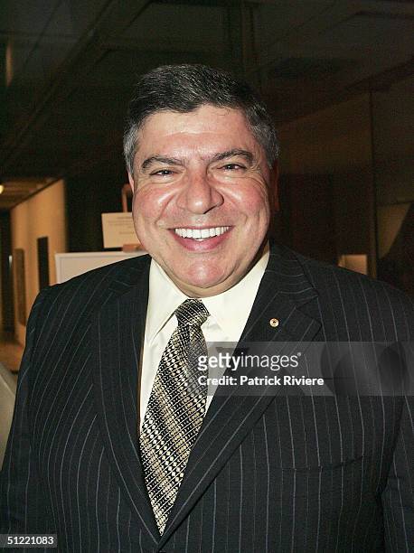 Businessman John Symond is seen at the Elizabeth Arden Exhibition : "Provocative Women", at the Art Gallery of New South Wales, on August 26, 2004 in...