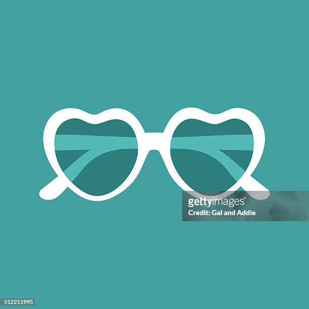 heart shaped sunglasses - heart sunglasses stock illustrations