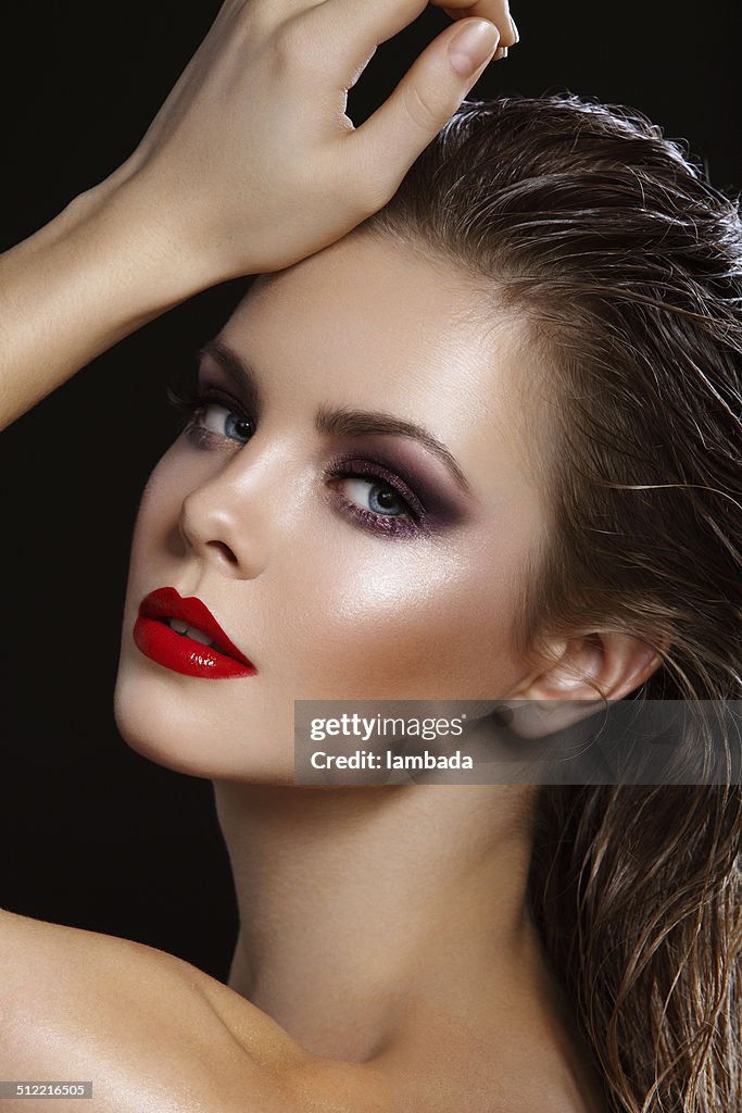 Beautiful woman with bright make-up