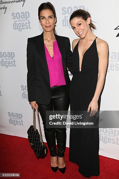 Actresses Kate Mansi and Kristian Alfonso arrive at the 40th Anniversary of the Soap Opera Digest at The Argyle on February 24, 2016 in Hollywood,...