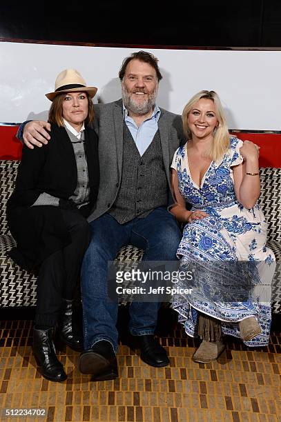 Singers Cerys Matthews, Bryn Terfel and Charlotte Church at the Launch of The Programme For Festival Of Voice Cardiff 2016 at Bar American on...