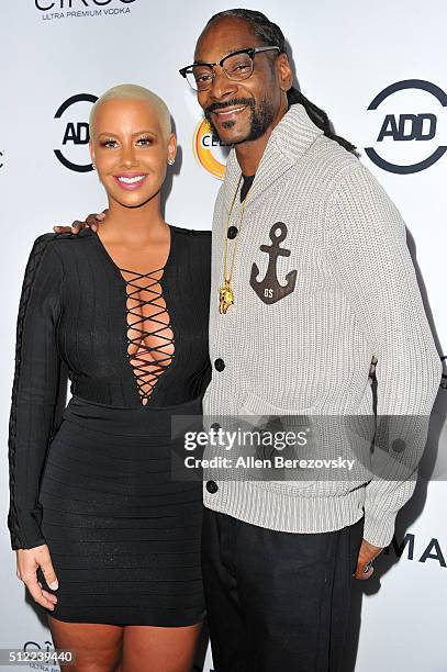 Actress Amber Rose and Snoop Dogg attend the All Def Movie Awards at Lure Nightclub on February 24, 2016 in Los Angeles, California.