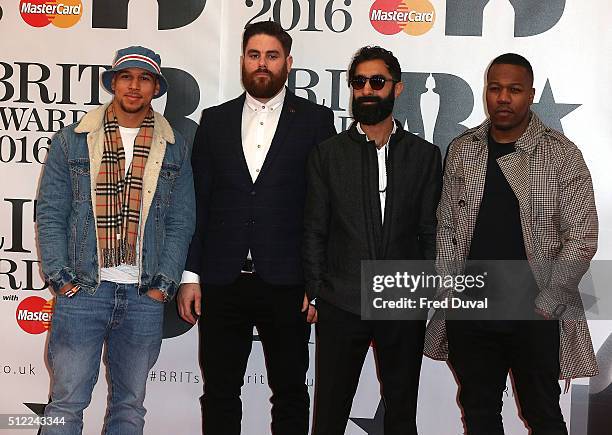 Rudimental attends the BRIT Awards 2016 at The O2 Arena on February 24, 2016 in London, England.