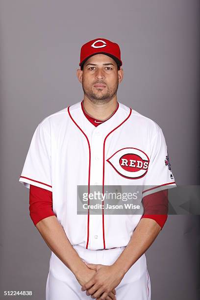 Jonathan Sanchez of the Cincinnati Reds poses during Photo Day on Wednesday, February 24, 2016 at Goodyear Ballpark in Goodyear, Arizona.