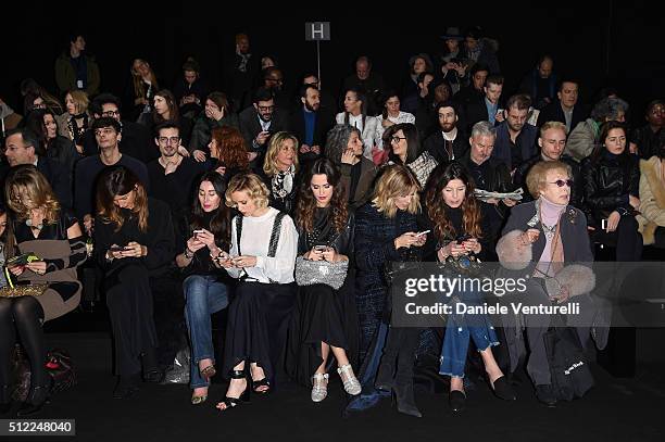 General view of the front row ahead the Anteprima show during Milan Fashion Week Fall/Winter 2016/17 on February 25, 2016 in Milan, Italy.