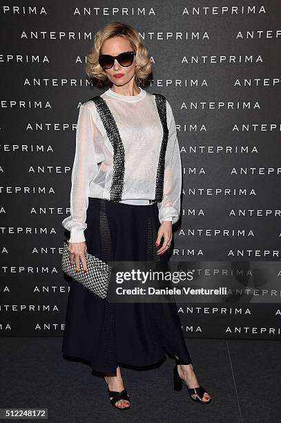 Justine Mattera attends the Anteprima show during Milan Fashion Week Fall/Winter 2016/17 on February 25, 2016 in Milan, Italy.