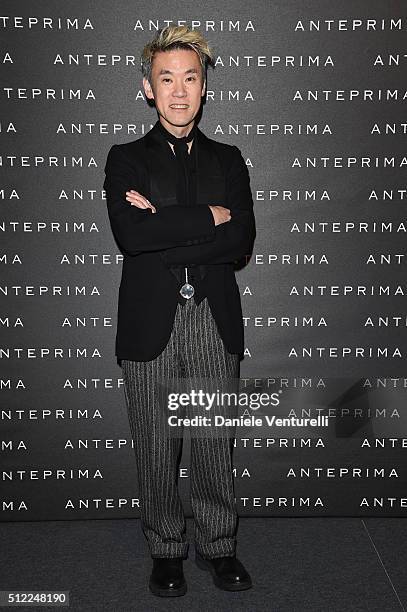 Artist Shinsuke Kawahara attends the Anteprima show during Milan Fashion Week Fall/Winter 2016/17 on February 25, 2016 in Milan, Italy.