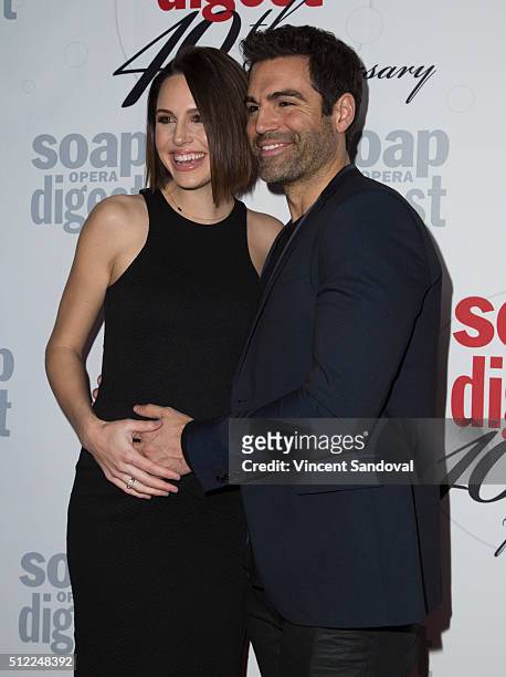 Actors Kaitlin Riley and Jordi Vilasuso attend Soap Opera Digest Celebrates 40th Anniversary at The Argyle on February 24, 2016 in Hollywood,...