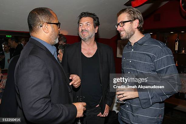 Arthur Forney and Nicolas Neidhardt attend the Imaginarium And SpLAshPR Agency Event at The Little Door on February 24, 2016 in Santa Monica,...
