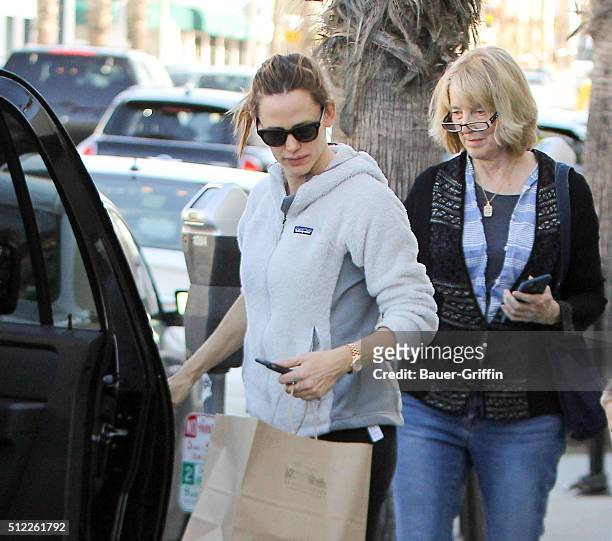 Jennifer Garner and Christine Anne Boldt are seen on February 25, 2016 in Los Angeles, California.