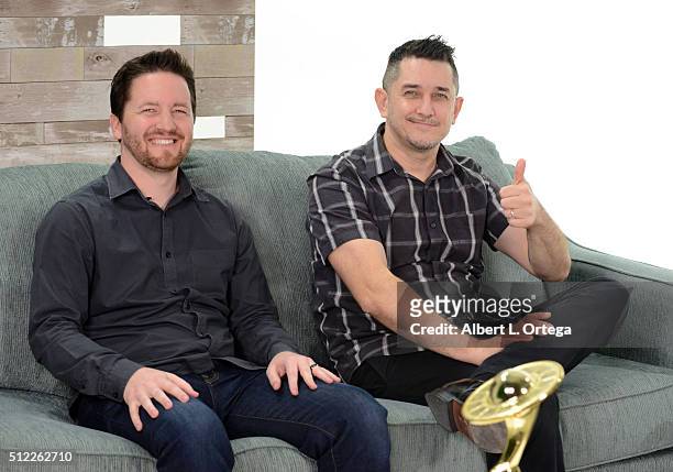 Writers Sean Gerber and Mark Hughes at the Nominations Announcement For The 42nd Annual Saturn Awards held at Geek Nation Studios on February 11,...