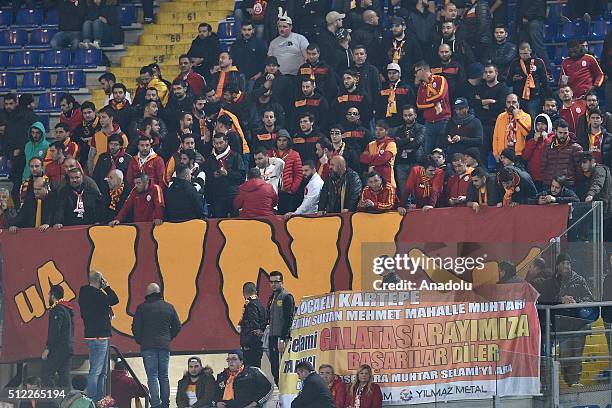 Galatasaray fans watching the UEFA Europa League, Round of 32 second leg match between SK Galatasaray and SS Lazio at Stadio Olimpico in Rome, Italy...