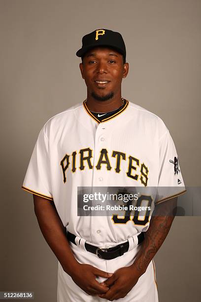Neftali Feliz of the Pittsburgh Pirates poses during Photo Day on Thursday, February 25, 2016 at McKechnie Field in Bradenton, Florida.