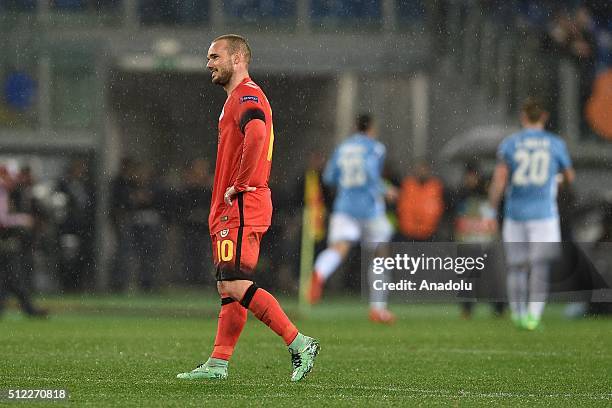 Galatasaray's Wesley Sneijder during the UEFA Europa League, Round of 32 second leg match between SK Galatasaray and SS Lazio at Stadio Olimpico in...