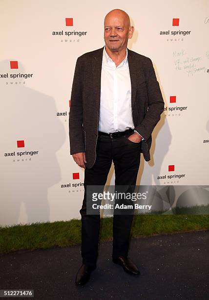 Joachim Hunold arrives for the presentation of the first Axel Springer Award on February 25, 2016 in Berlin, Germany.