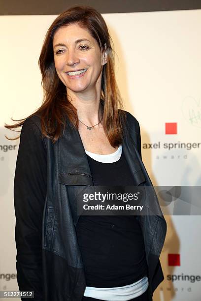 Christiane zu Salm arrives for the presentation of the first Axel Springer Award on February 25, 2016 in Berlin, Germany.