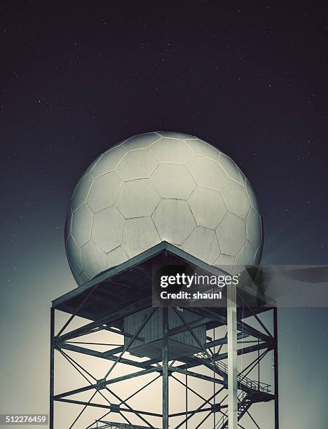 moonlit weather station - weather station stock pictures, royalty-free photos & images