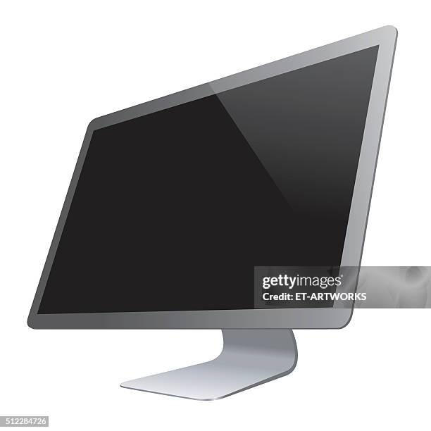 vector pc monitor - computer screen close up stock illustrations