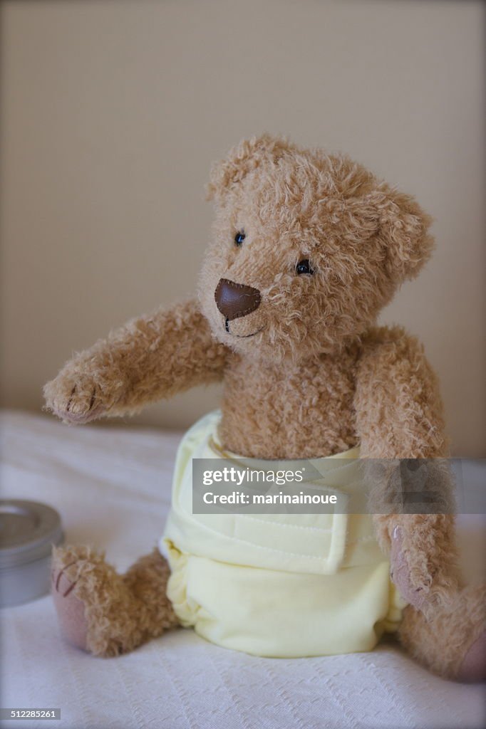 Teddy in diaper