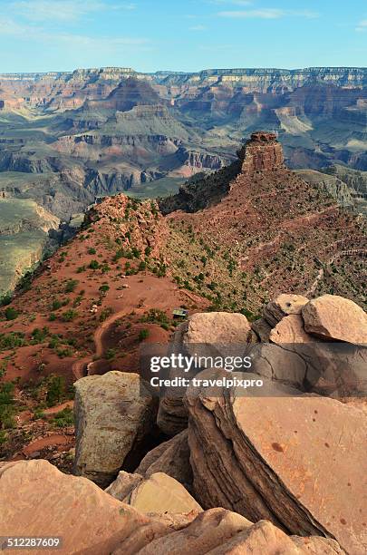 grand canyon south kaibab trail looking down on cedar ridge - kaibab national forest stock pictures, royalty-free photos & images