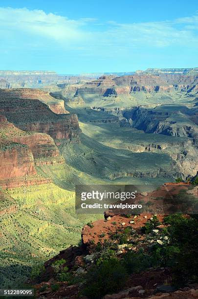 sun dappled grand canyon view from south kaibab trail - kaibab national forest stock pictures, royalty-free photos & images