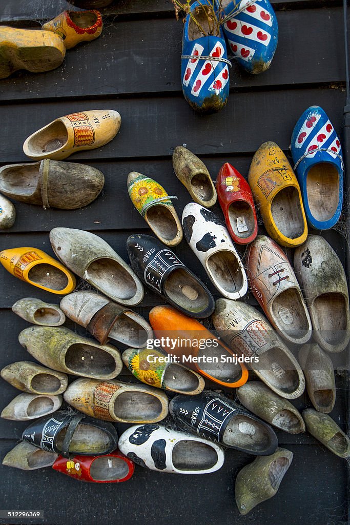 Clog shoes on wall at Zaanse Schans
