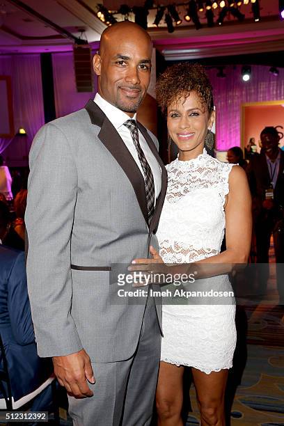 Actors Boris Kodjoe and Nicole Ari Parker attend the 2016 ESSENCE Black Women In Hollywood awards luncheon at the Beverly Wilshire Four Seasons Hotel...