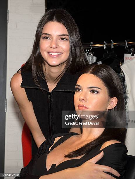 Kendall Jenner Visits Her New Wax Figure At Madame Tussauds on February 23, 2016 in London.