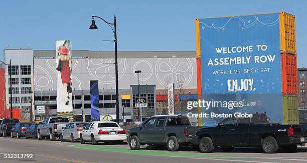 The scene at Assembly Mall in Somerville, Mass., on Feb. 18, 2016.