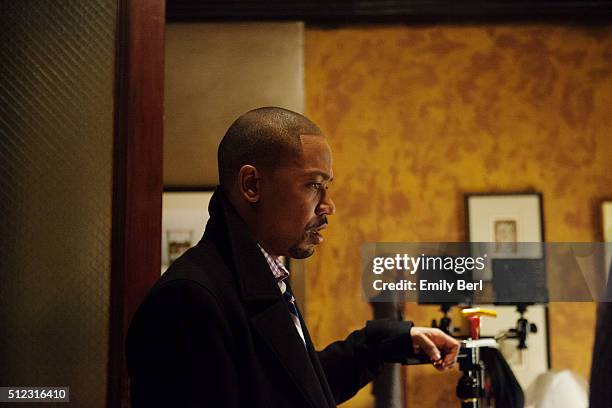 Actor Columbus Short is photographed on set of ABC's 'Scandal' for The Hollywood Reporter on March 14, 2013 in Los Angeles, California.