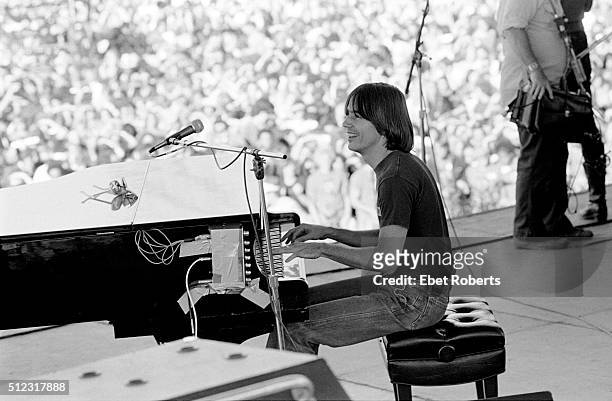 Jackson Browne performing at the No Nukes Muse Rally in Battery Park City in New York City on September 23, 1979.