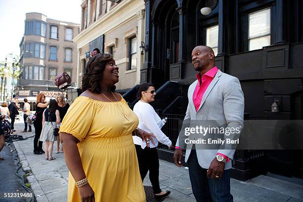 Behind the scenes of Retta and Terry Crews at the The Hollywood Reporter 2014 Emmy Supporting Actor Portrait BTS at the New York Street at 20th...