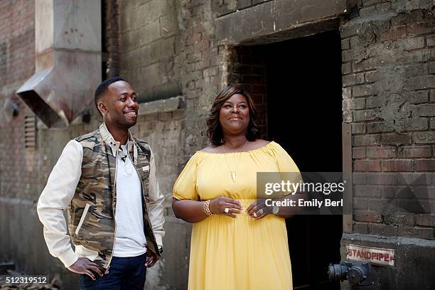 Behind the scenes of Lamorne Morris and Retta at the The Hollywood Reporter 2014 Emmy Supporting Actor Portrait BTS at the New York Street at 20th...