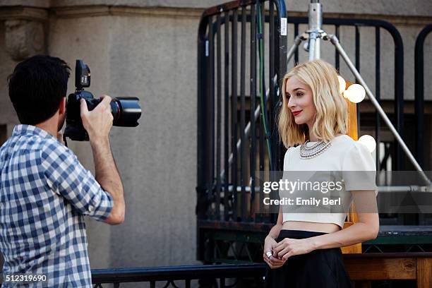 Behind the scenes of Caitlin FitzGerald at the The Hollywood Reporter 2014 Emmy Supporting Actor Portrait BTS at the New York Street at 20th Century...
